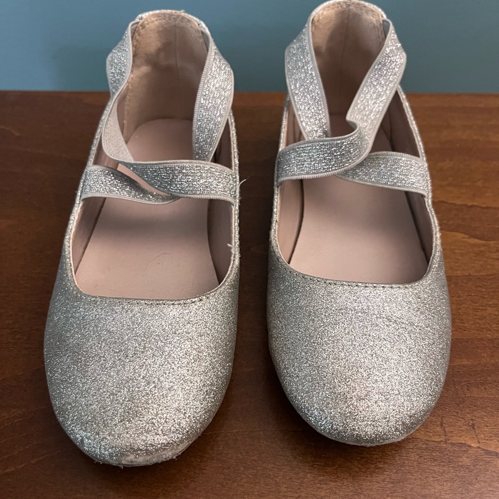 Gymboree Sparkly Silver Kids Ballet Flats size 11